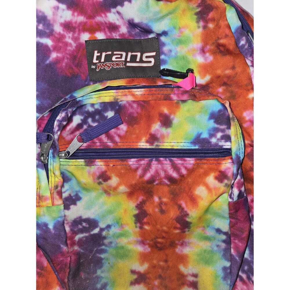 Jansport trans brand tie dye full size rainbow backpack bookbag bag tote purse! - Picture 4 of 8